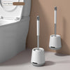 TPR Soft Glue Long-handle Toilet Brush with Base, Spec:, Wall-mounted Type