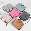 Baellerry Ladies Buckle Nubuck Leather Coin Purse Cute Small Fresh Student Wallet, Black, Rose Red, Light Blue, Brown, Light Pink, Grey, Deep Blue, Bright Red, Dark Red, Soot