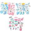 3 Sets Baby Birthday Party Gender Reveal Stickers Photo Props, 30PCS/Set Boy Girl Suit, 25PCS/Set Boys Suit, 25PCS/Set Girls Suit