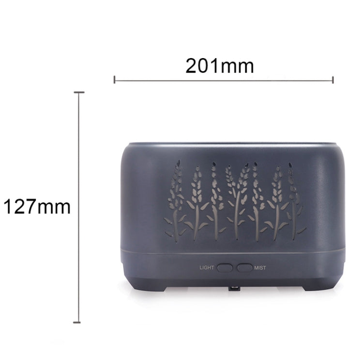 YX-1690 Wood Grain Aroma Diffuser Hollow Flame Humidifier, White, Black, Shallow Wooden Grain