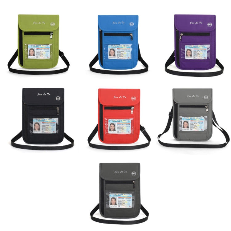 JunLeTu Multifunctional Messenger RFID Anti-Theft Passport Storage Bag, Green, Blue, Purple, Black, Red, Light Grey, Iron Gray