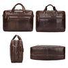 Men Retro Oil Wax Leather Handbag 17 Inch Computer Bag Shoulder Diagonal Briefcase