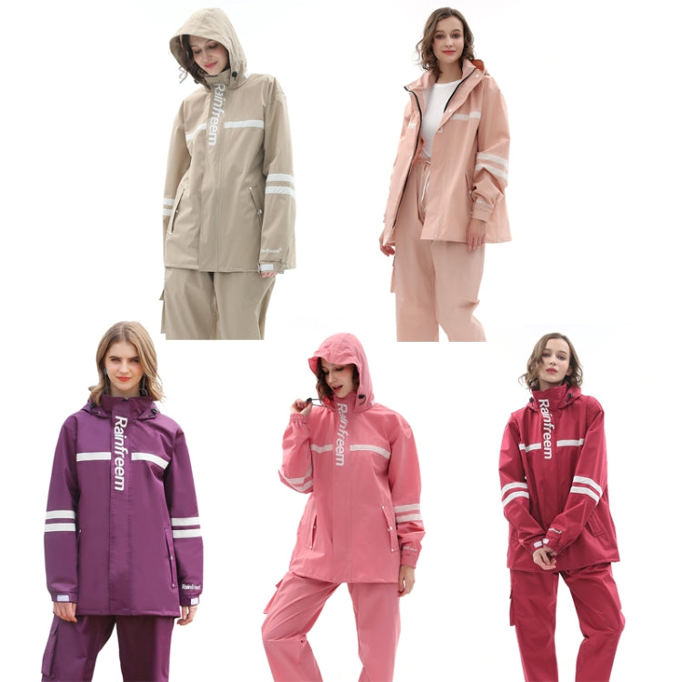 Raninfreem Outdoor Fashion Double Riding Reflection Raincoat Rain Pants Suit, S, M, L, XL