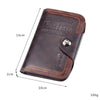 Menbense Short Fashion Leisure Magnetic Buckle Large Capacity 3 Fold Male Wallet, Black, Dark Brown