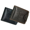 MenBense Men Multi-Card 2 Fold Short Wallet Carrying Card Case, Black, Brown