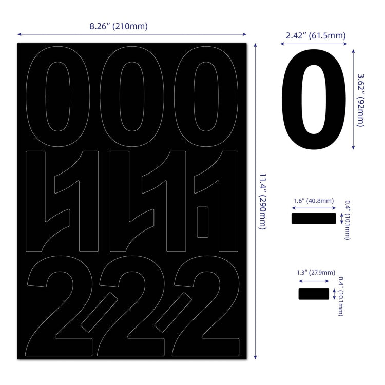 2 Sets Number Marker Sticker Waterproof Lightfast Vinyl Number Sticker