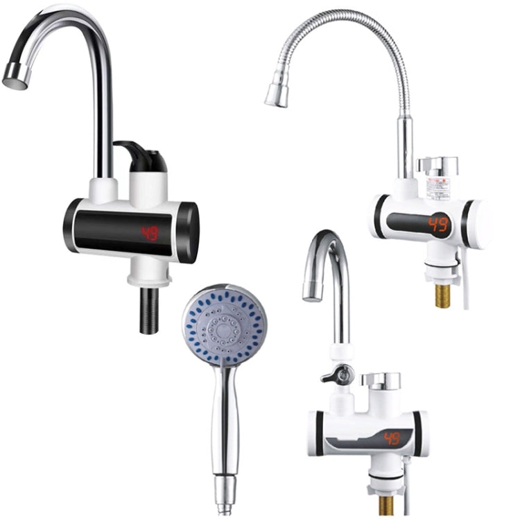 Kitchen Hot and Cold Dual-use Instant Faucets EU Plug, Style:, Oblique Screen Type, Round Screen Type, Square Screen Type