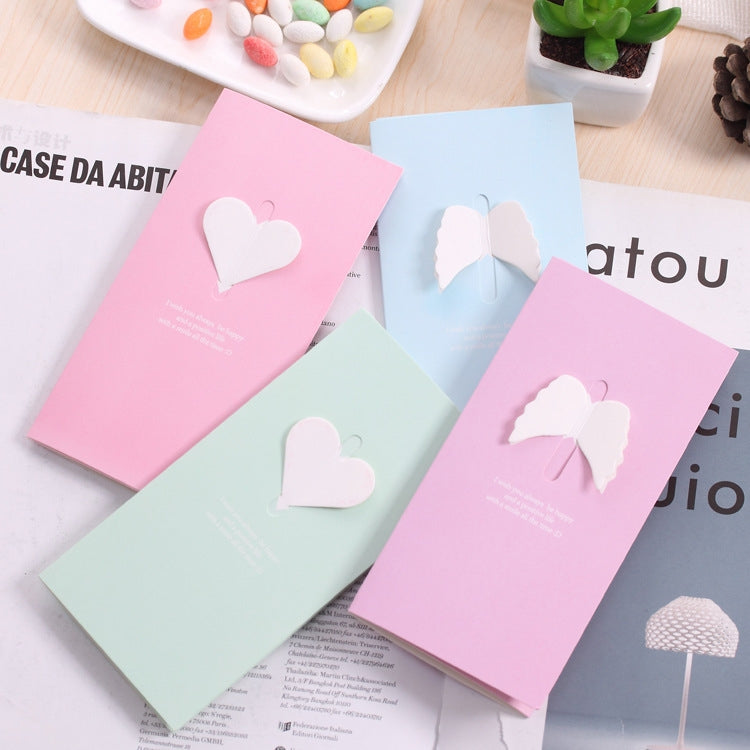 10 PCS A-330 Stereo Hollow Greeting Card, Green Love, Pink Love, Purple Wings, Blue Wings, Green Wings, Pink Wings, Purple Love, Blue Love, Champagne Bow, Blue Bow, Pink Bow