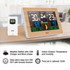 FUJU Wood Grain Weather Station Digital Clock Alarm Thermometer Hygrometer, Digital Clock Alarm