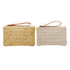 Ladies Straw Clutch Coin Purse Summer Beach Bag, Beige, Cream, Large Beige With Zipper Bag, Large Cream With Zipper Bag