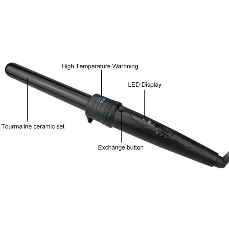 6 In 1 Tube Changed LED Display Tourmaline Ceramic Hair Curler, US Plug, EU Plug, UK Plug+3, AU Plug+1