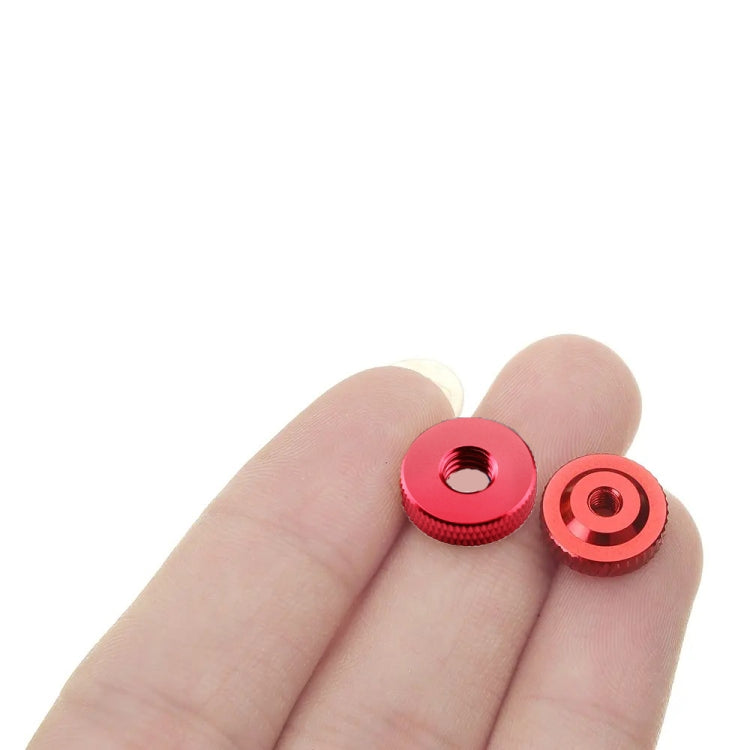 Knurled Aluminum Alloy Single Layer Hand Tight Nut Thin Small Step Nut, M3-D11x3Red, M4-D12x3Red, M5-D16x4Red, M6-D20x5Red, M8-D20x6Red, M10-D20x8Red, M10-D30x8Red