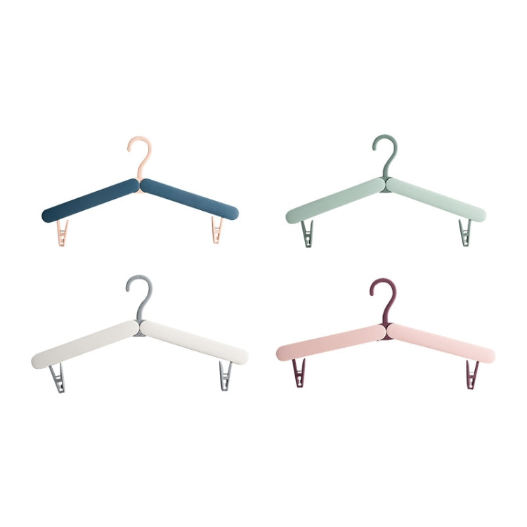 Travel Folding Hanger Portable Drying Rack With Small Clamps, Green, Blue, Flesh Color, Gray