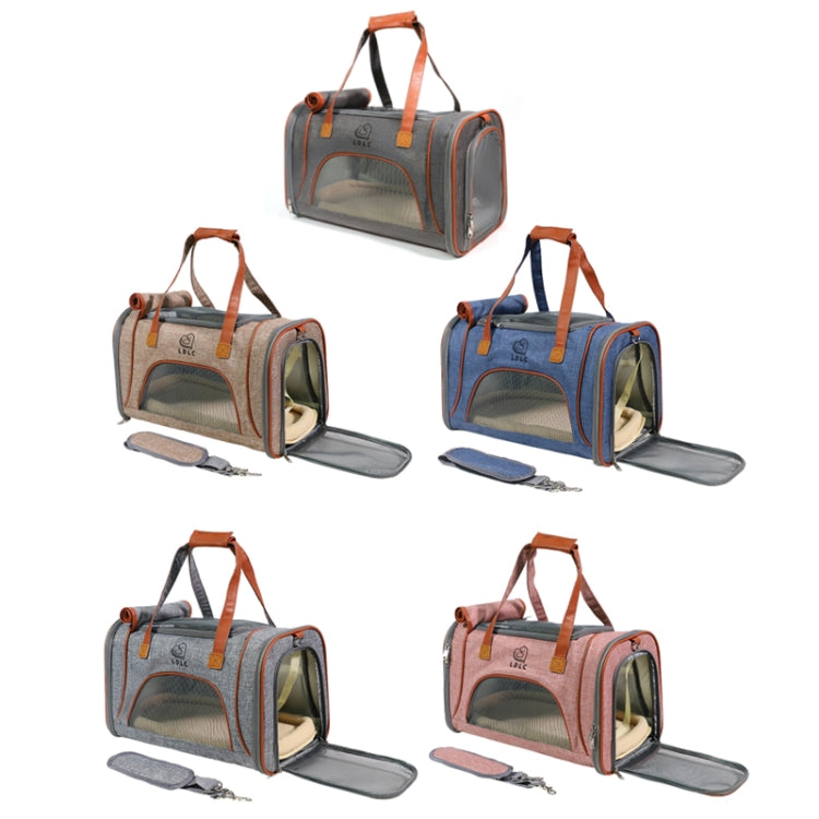 LDLC QS-012 Pet Outing Portable Breathable Foldable Tote Bag, Ginger Yellow, Denim Blue, Light Grey, Dark Gray, Light Pink