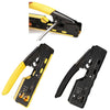 6P8P Seven-type Through-hole Crystal Head  Wire Stripping Tool Network Cable Pliers, Yellow, Black