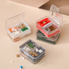 Imakara Mini Square Portable Sealed Medicine Cutter Dispenser Box, Red, Green, Blue, White