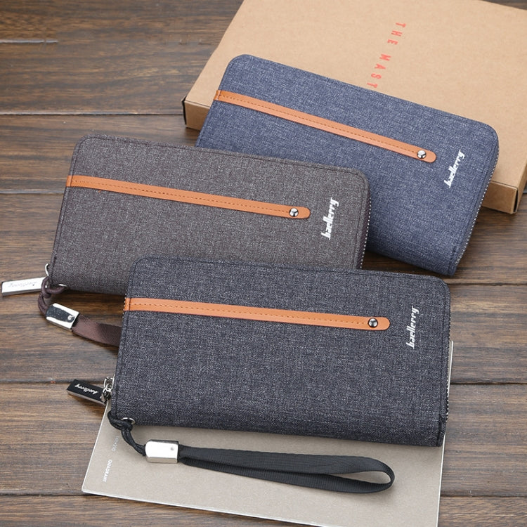 Baellerry Canvas Wallet Long Zipper Wallet Vintage Casual Multi-Card Clutch For Men, Blue, Black, Coffee