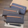 Baellerry Canvas Wallet Long Zipper Wallet Vintage Casual Multi-Card Clutch For Men, Blue, Black, Coffee