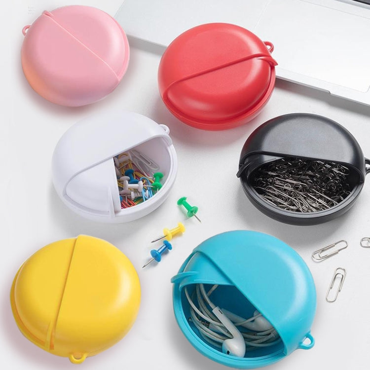 Desktop Portable Storage Box Headset Drug Round Storage Box, Round Blue, Round Black, Round White, Round Pink, Round Red, Round Yellow
