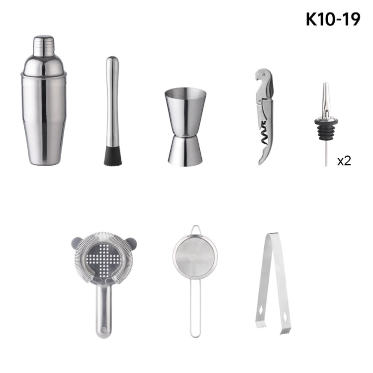 10 In 1 700ml Bamboo and Wood Stand Bartending Tools, K10-19