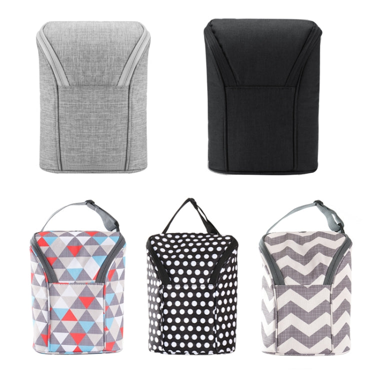 Travel Diaper Storage Bag Hang Baby Stroller Thermal Insulation Bottle Bag, Colored Triangle, Black Circle, Wavy Stripe, Pure Gray, Pure Black