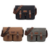 AUGUR Men Single-shoulder Crossbody Messenger Canvas Bag, Black, Coffee, Grey