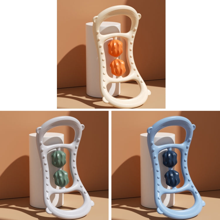 Massage Stretching Yoga Assisted Ring With Raised Point Roller, Beige Orange, White, Sky Blue