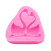 2 PCS Double Swan Rose DIY Fondant Baking Cake Liquid Silicone Mold, Double Swan Rose
