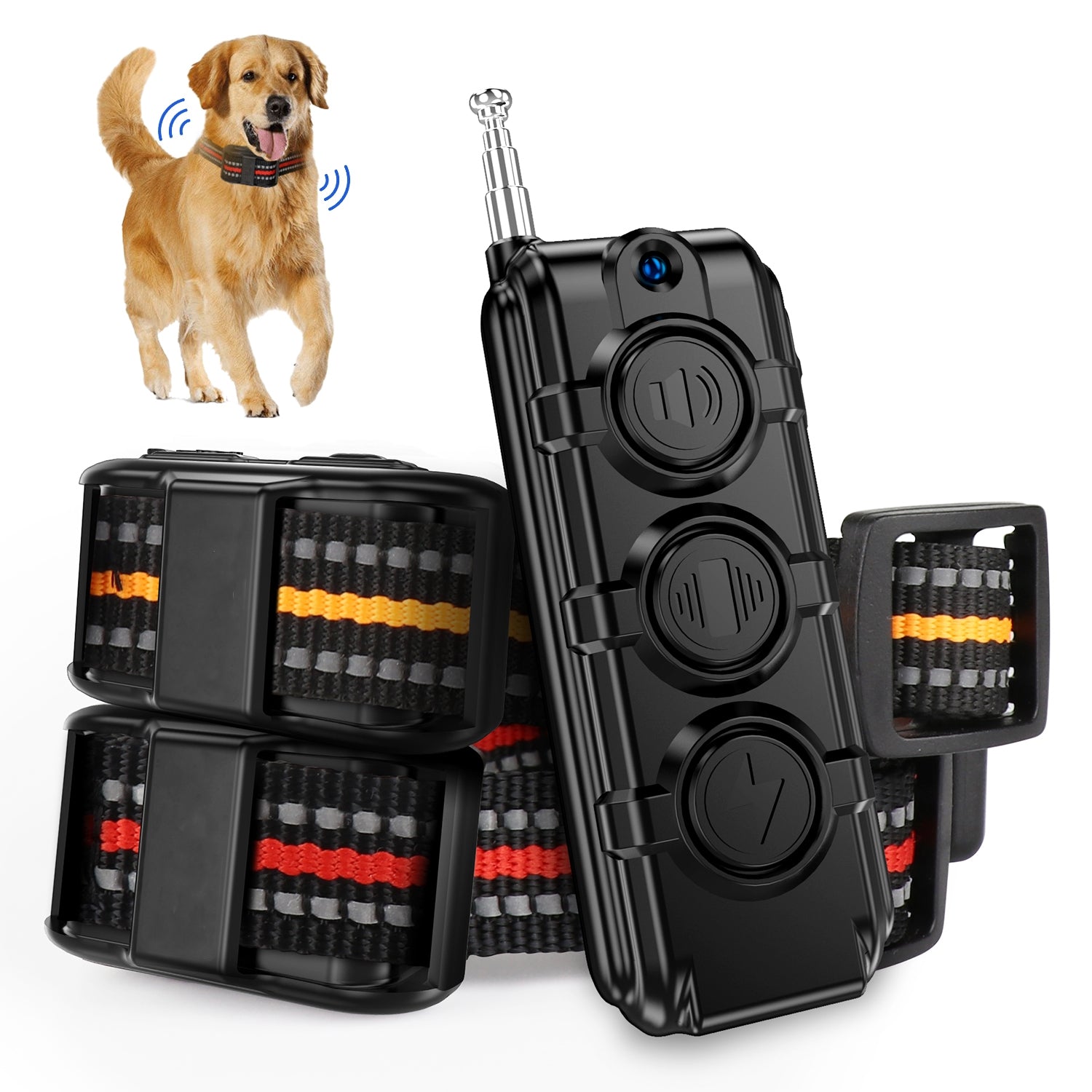 Electronic Dog Trainer Rechargeable Pet Remote Control Bark Stopper, Specification: 1 Drag 2