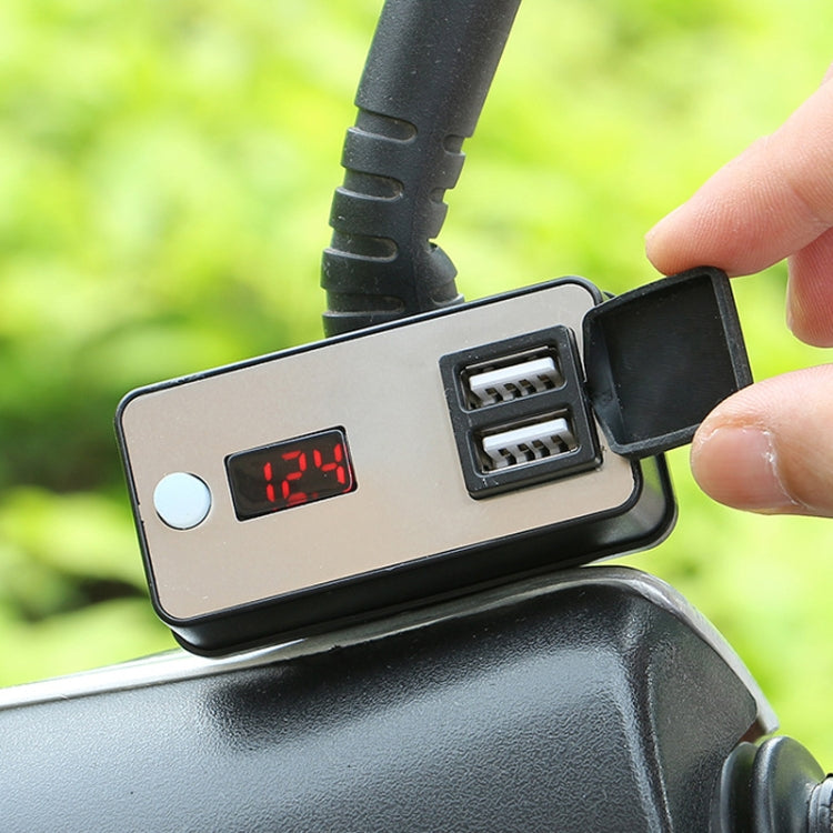 Digital Display Dual USB Universal Waterproof Motorcycle Mobile Phone
