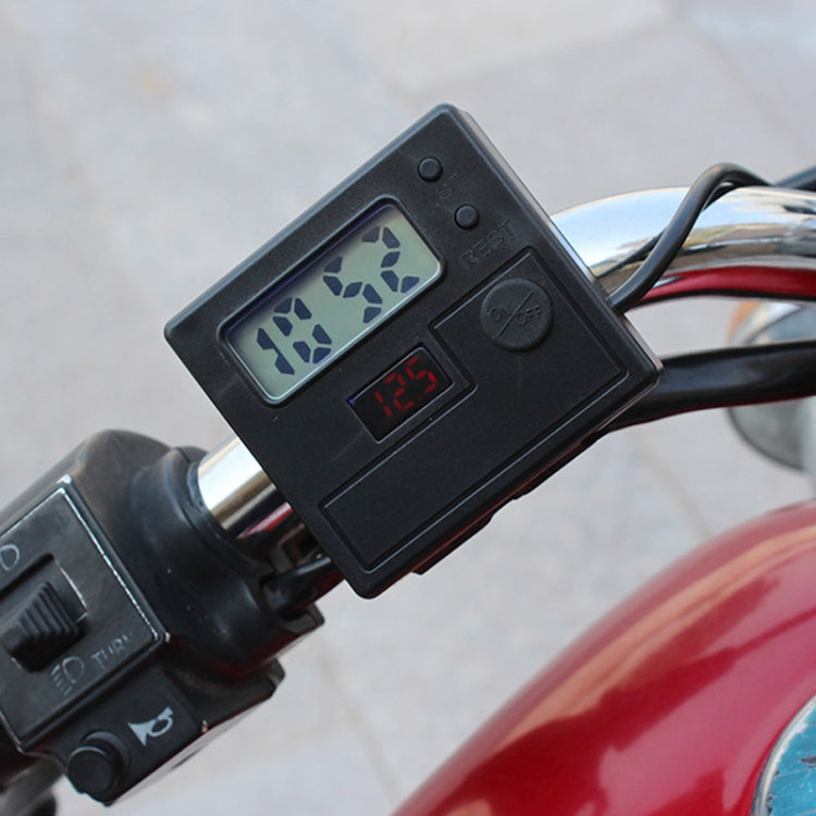 Motorcycle Clock Digital Display Dual USB Phone Charger Waterproof 5V