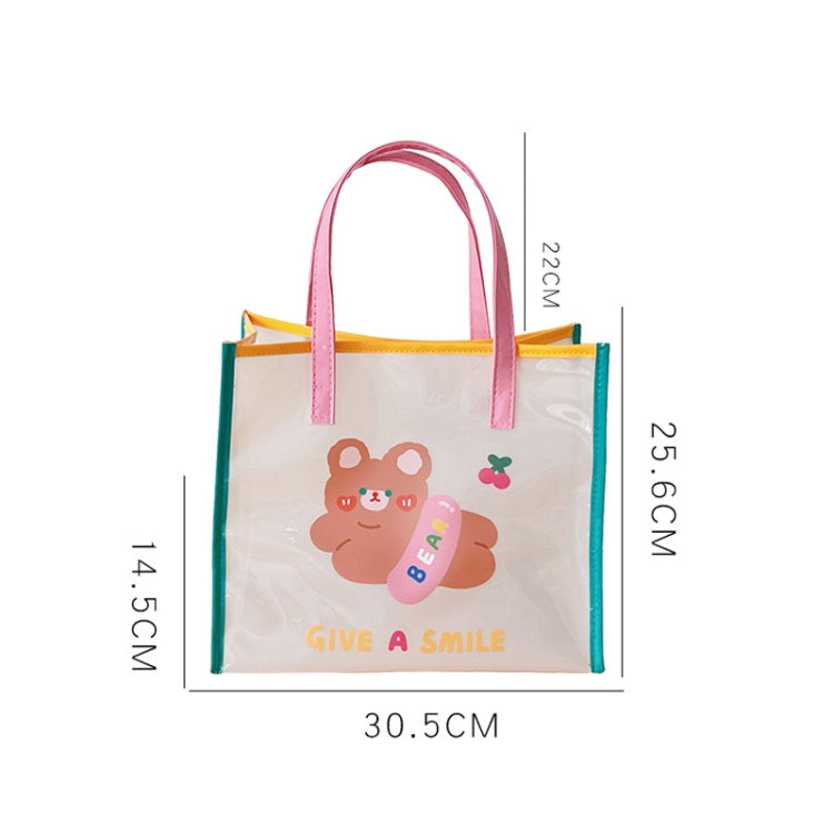 Summer Girl Jelly Bag Cartoon Transparent Shoulder Bag Waterproof Beach Bag, 1 Cherry Tiger, 2 Relax Tiger, 3 Carrot Rabbit, 4 Wing Rabbit