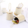 Pearl Evening Bag Mini Tote Pearl Bucket Bag, Ordinary, Golden Bottom Beige Pearl, White Bottom Beige Pearl