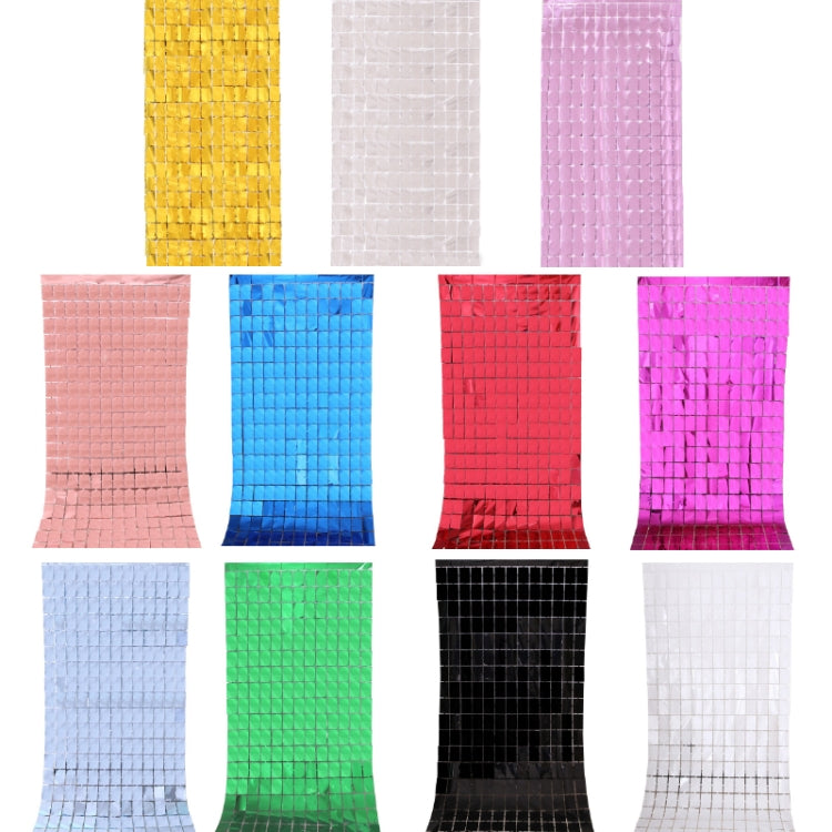 2 PCS 1x2M Square Rain Silk Door Curtain Birthday Party Background Wall Decoration, Golden, Silver, Pink, Light Blue, Rose Gold, Beige Royal Blue, Red, Rose Red, Green, Black, White
