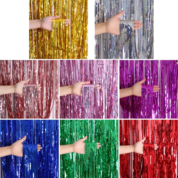 2 PCS Laser Rain Curtain Birthday Party Background Wall Decoration, Color: 2M Light Blue, 1M Gold, 1M Silver, 1M Rose Gold, 1M Pink, 1M Rose Red, 1M Blue, 1M Green, 1M Red, 2M Silver, 2M Rose Gold, 2M Light Blue, 2.5M Rose Gold, 3M Rose Gold, 4M Rose Gold