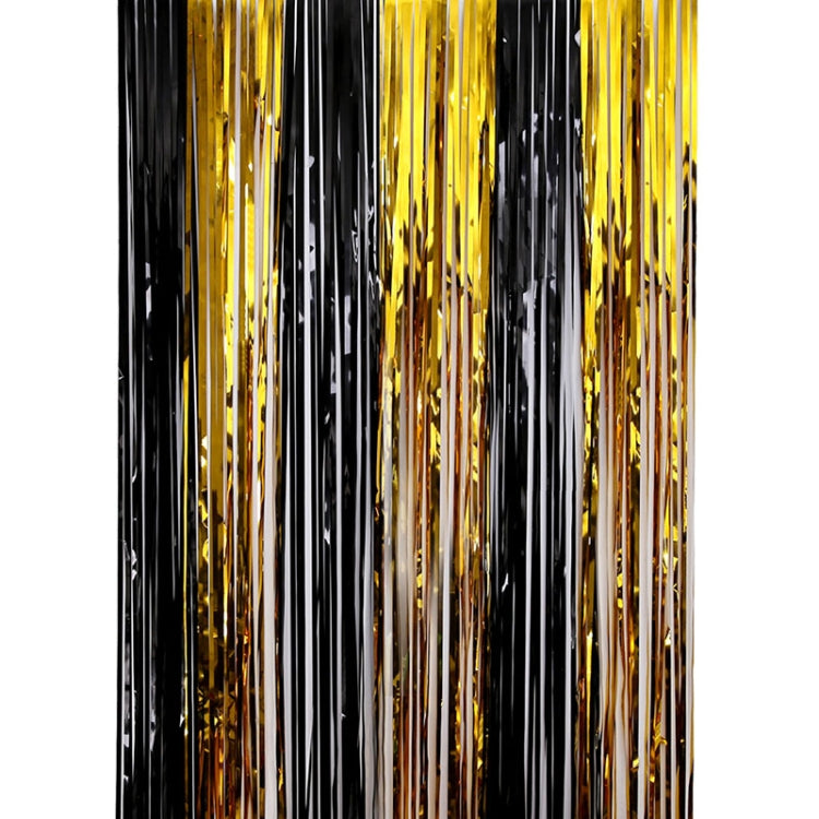 Black And Gold Rain Curtain Festival Party Decoration Props, Size: 1x4M, 1x1M, 1x2M, 1x2.5M, 1x3M, 1x4M