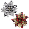 Gold Powder Plaid Christmas Flower Christmas Tree Decoration