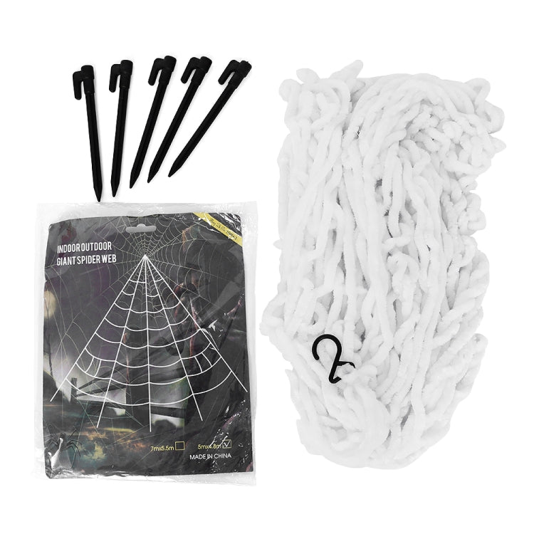 Halloween Spider Web Triangle Net Outdoor Decoration Props, 5m x4.8m, 7m x5.5m