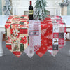 Christmas Decoration Print Table Flag Restaurant Family Party Tablecloth, Flower, Lattice, Gray, Christmas Tree