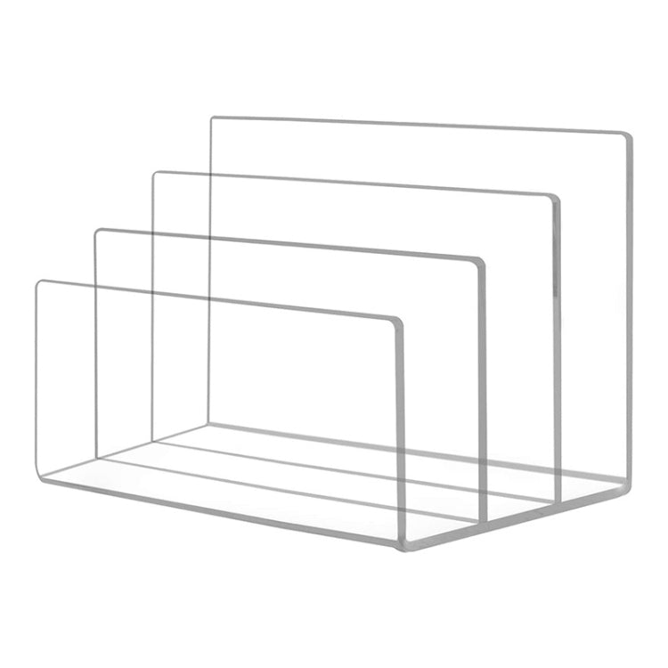 3 Grid Acrylic File Rack Transparent Storage Rack Book Display Rack, Book Display Rack
