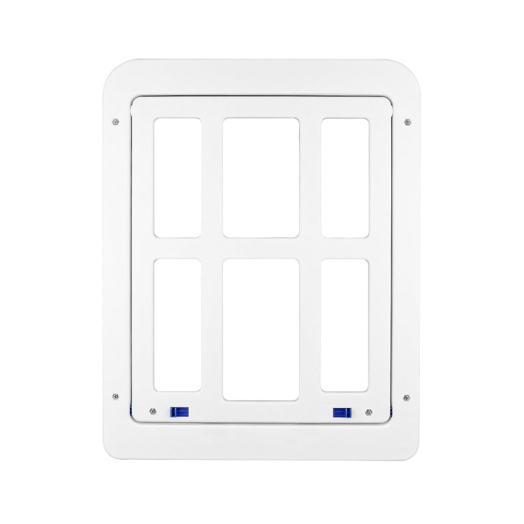 Pet Plaid Door For Screen Window Door Hole With Automatic Closure Lockable, 34cmx 44cm White