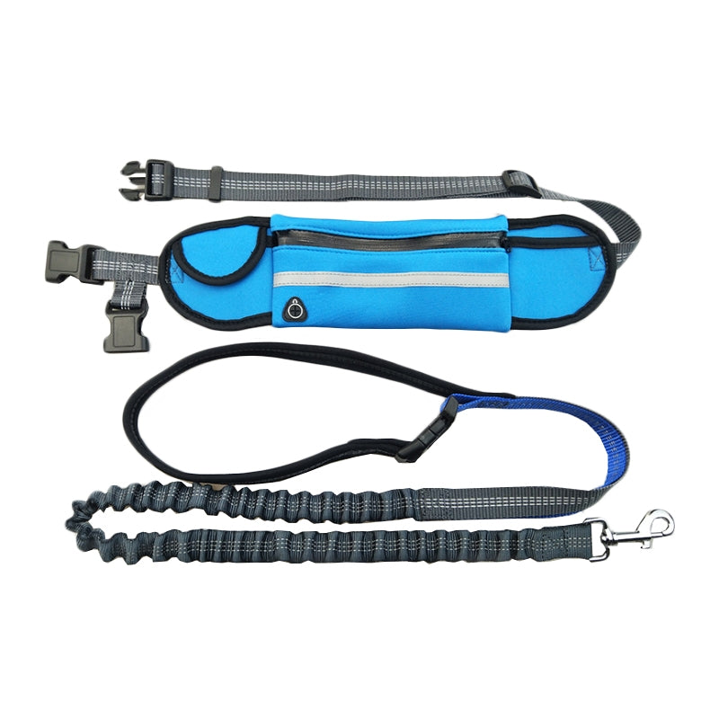 Pet Run Traction Rope Portable Waist Bag(Blue)