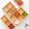 Bamboo Dried Food Box Compartment Candy Box Snack Storage Box, 2 Grids, 3 Grids, 4 Grids, 6 Grids, 9 Grids