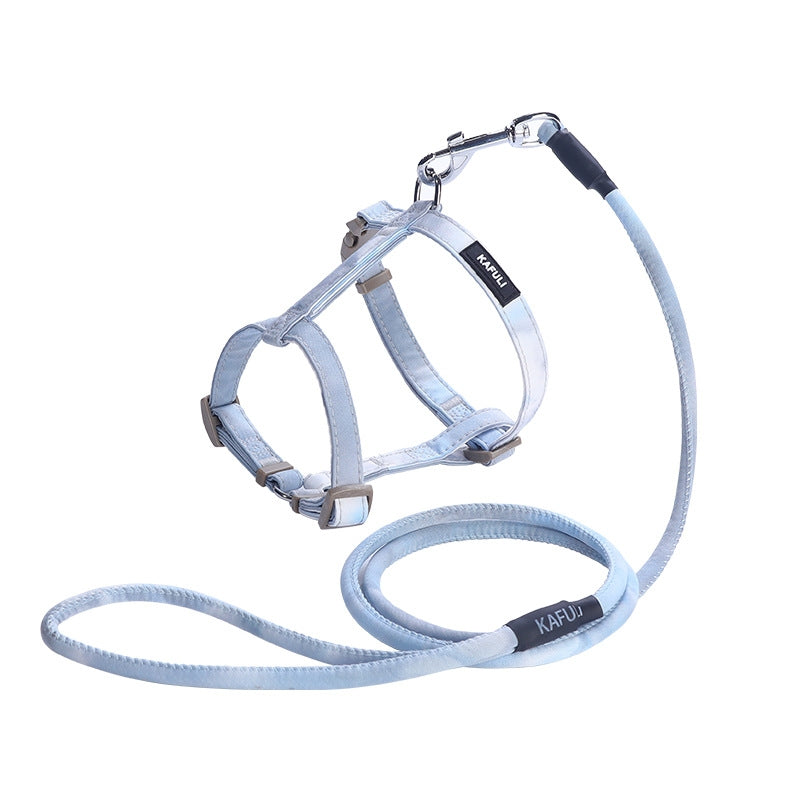 KAFULI Pet Adjustable I-Shape Harness Leash, Size: M(Gradient Blue)