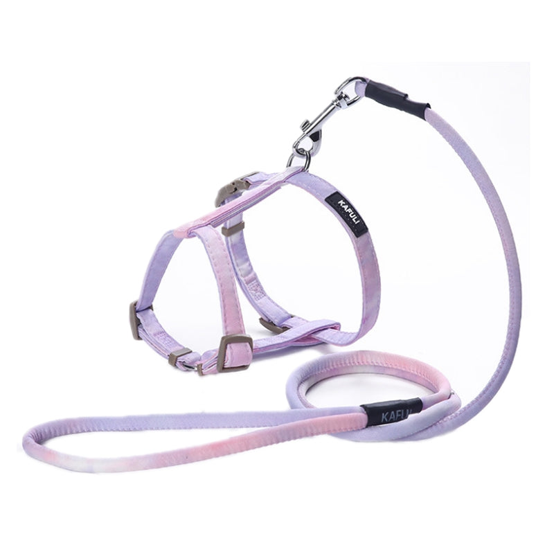 KAFULI Pet Adjustable I-Shape Harness Leash, Size: M(Gradient Purple)