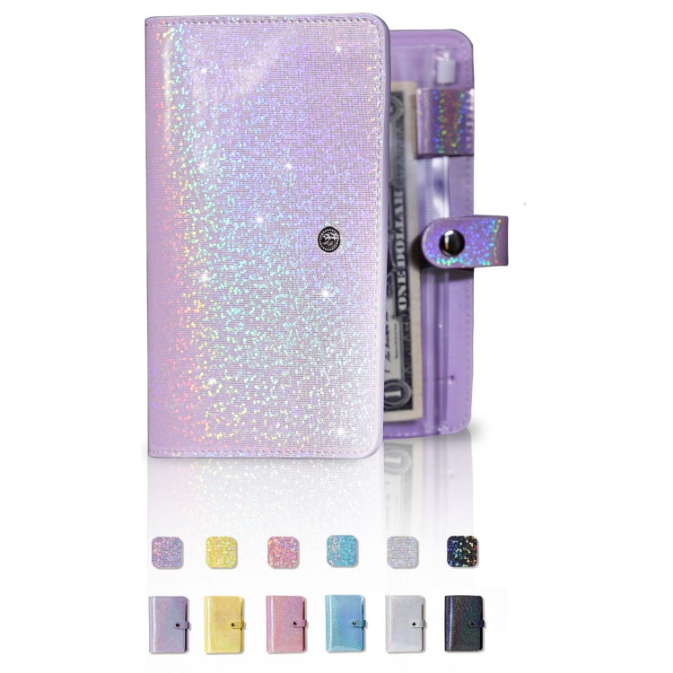 A6 Gypsophila Loose-leaf Bookkeeping Notebook Cash Budget Hand Book, Pink, Blue, Space Gray, Yellow, Purple, Silver White