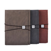 A5 Business Loose-leaf Notebook Office Stationery Leather PU Notepad, Deep Gray, Light Coffee, Red Brown