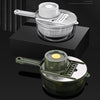 6 In 1 Hand-guard Vegetable Cutter with Water Filter and Storage Function, Gray, Green