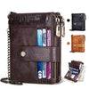 HUMERPAUL BP896 RFID Anti-Theft Brush Dual Zipper Leather Wallet Multi-Card Men Purse, BP896 Black, BP896 Dark Brown, BP896 Brown