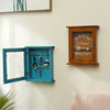 Entry Wooden Wall Hanging Key Storage Box, Spec:, Old Colors, Blue, Old with 3 Seamless Nails, Blue with 3 Seamless Nails